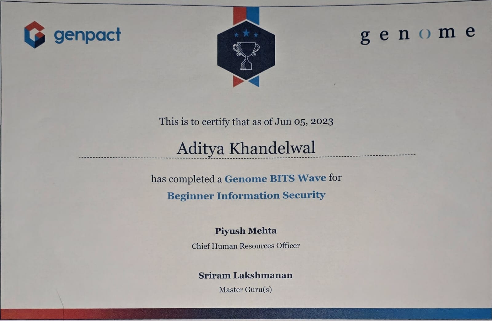 Information Security certificate